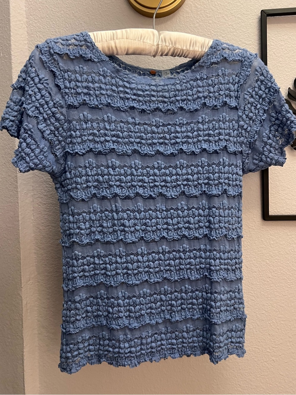 || FREE PEOPLE || CROCHET STYLE TOP|| STRETCH ||